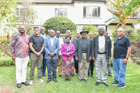 University leadership with family members of the late Dr Vijoo Rattansi