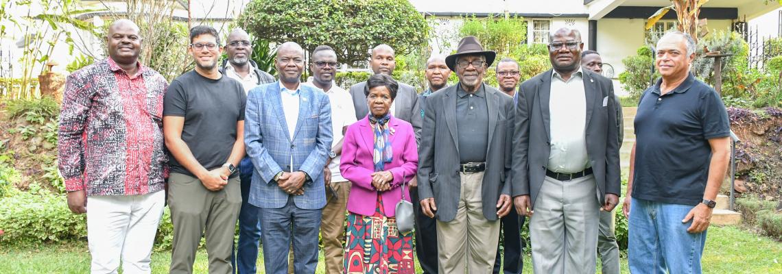 University leadership with family members of the late Dr Vijoo Rattansi