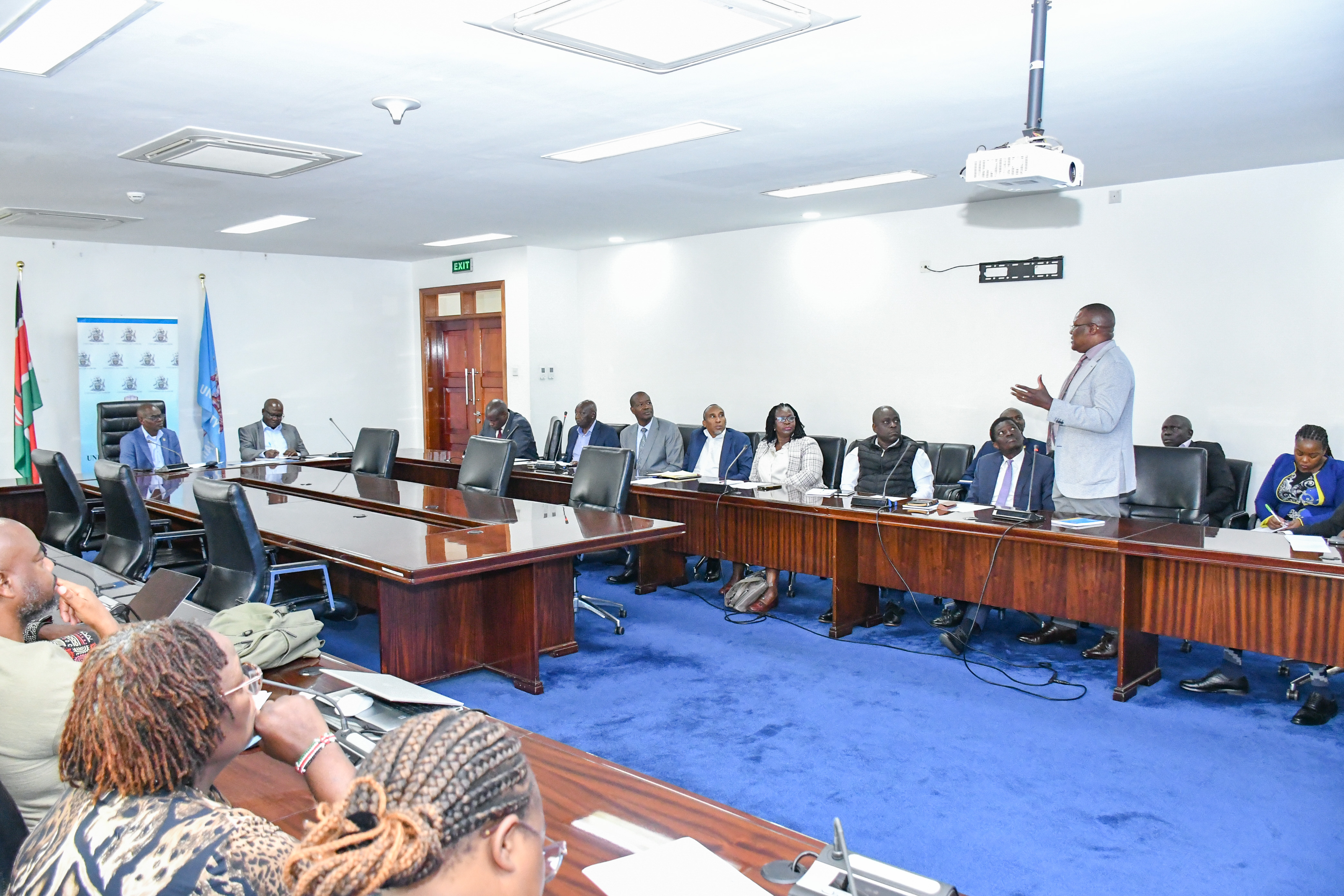 Former CS Eliud Owallo gives his opinion during the breakfast meeting