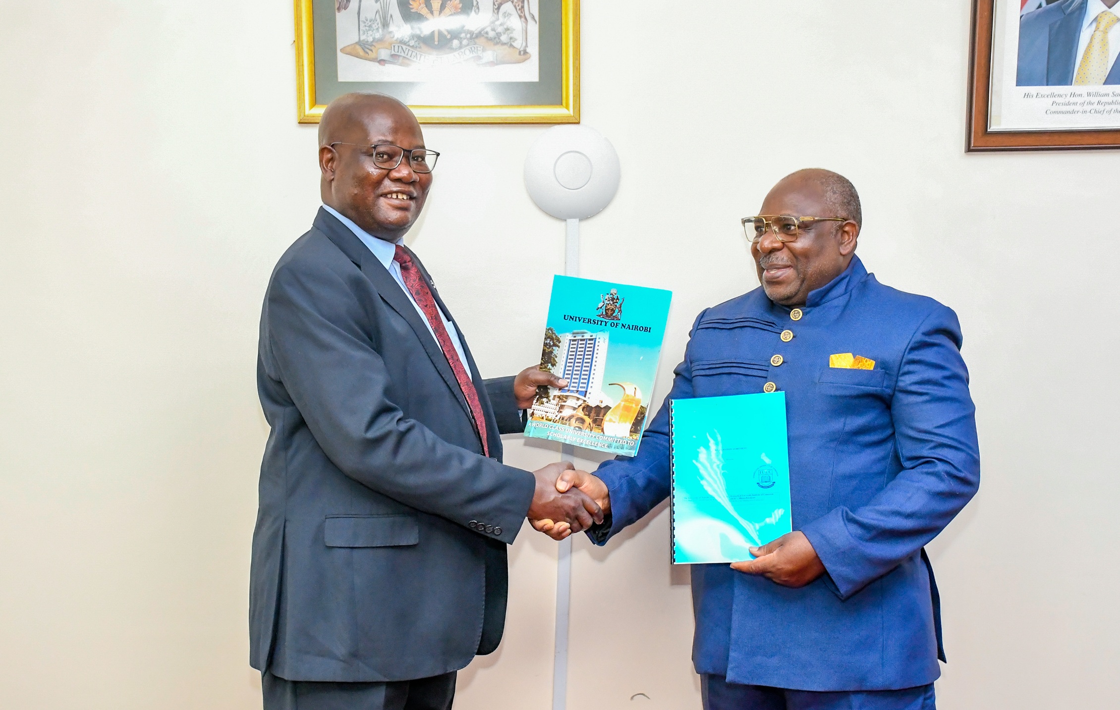 DVC FPD Prof Aduda and IUEC VC Prof Kuiate