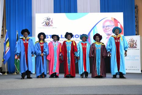 The VC, Prof Eng. Gitau with University Management