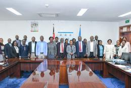 Members of the University of Nairobi delegation, led by Chair of Council, Prof Chacha Nyaigotti Chacha, pose for a group photo with officials from the Ministry of Education after the successful conclusion of the 2026/2027 Performance Contract negotiations